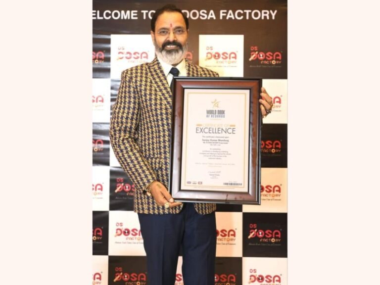 The name of “DS Dosa Factory Restaurant” was registered in “World Book of Records London”