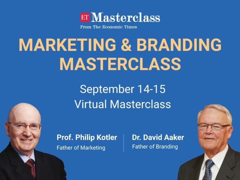 Economic Times Presents “Future of Marketing & Branding Masterclass” a workshop with Marketing Legends Prof. Philip Kotler & Dr. David Aaker